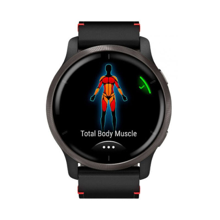 Garmin VENU 2 черные с серым безелем и кожаным ремешком