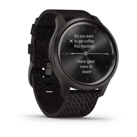 Garmin VIVOMOVE STYLE графитовый с плетеным нейлоновым черным ремешком Garmin VIVOMOVE STYLE графитовый с плетеным нейлоновым черным ремешком