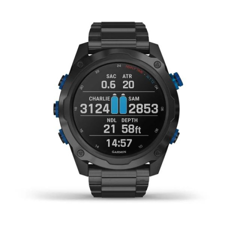 Garmin DESCENT MK2I Комплект, титановые с DLC-покрытием и черным титановым ремешком + датчик Descent T1