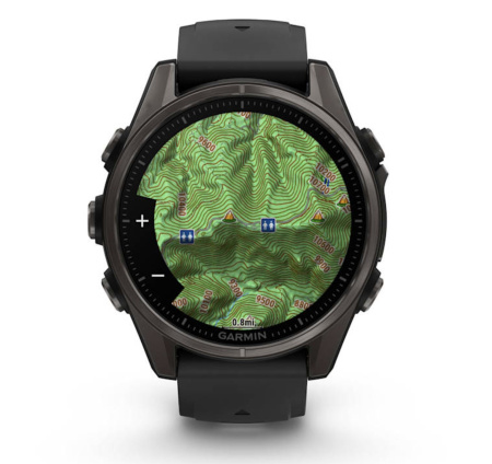 Garmin FENIX 8, 43 мм, AMOLED, Sapphire Carbon Gray DLC Titanium with black/pebble gray силиконовый ремешок Garmin FENIX 8, 43 мм, AMOLED, Sapphire Carbon Gray DLC Titanium with black/pebble gray силиконовый ремешок