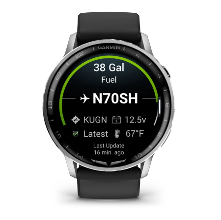 Garmin D2 Air X15 Silver with Black Silicone Band