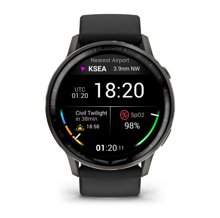 Garmin D2 Air X15 Slate with Black Silicone Band