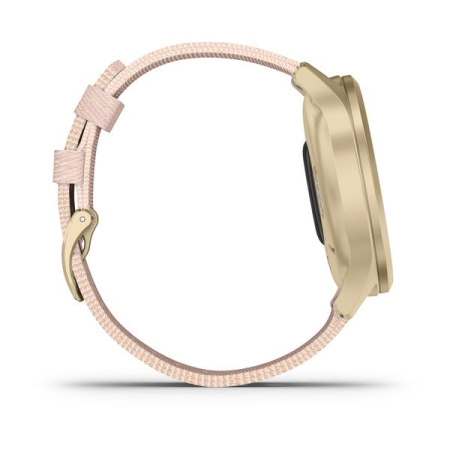 Garmin  VIVOMOVE STYLE светло-золотистый с плетеным нейлоновым розовым ремешком Garmin  VIVOMOVE STYLE светло-золотистый с плетеным нейлоновым розовым ремешком