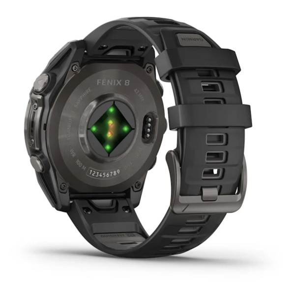 Garmin Fenix 8, 47 мм, AMOLED, Sapphire Carbon Gray DLC Titanium with Black/Pebble Gray силиконовый браслет Garmin Fenix 8, 47 мм, AMOLED, Sapphire Carbon Gray DLC Titanium with Black/Pebble Gray силиконовый браслет