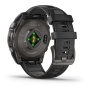 Garmin Fenix 8, 47 мм, AMOLED, Sapphire Carbon Gray DLC Titanium with Black/Pebble Gray силиконовый браслет