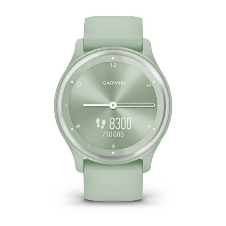 Garmin VIVOMOVE SPORT цвета мяты, серебристый безель, с силиконовым ремешком