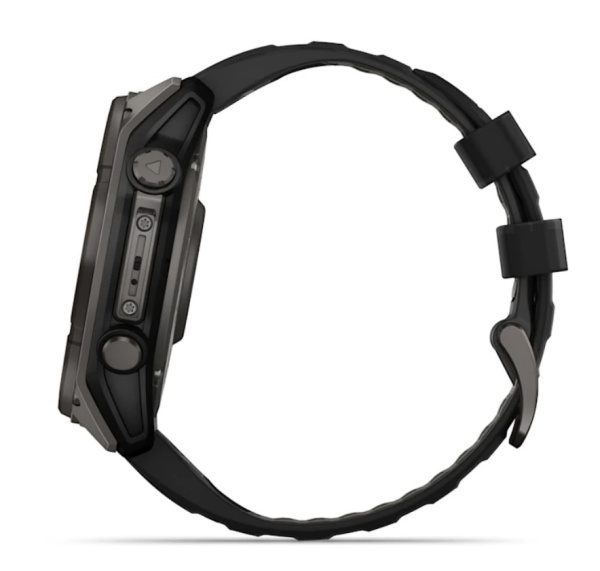 Garmin Fenix 8, 51 мм, Solar, Sapphire Carbon Gray DLC Titanium with Black/Pebble Gray Silicone Garmin Fenix 8, 51 мм, Solar, Sapphire Carbon Gray DLC Titanium with Black/Pebble Gray Silicone