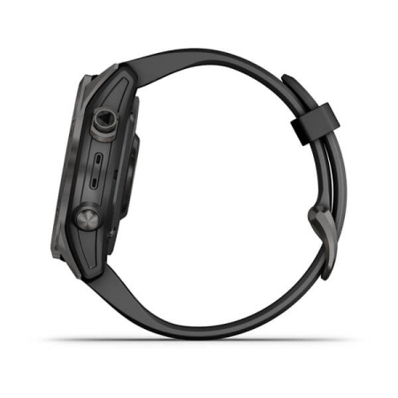 Garmin FENIX 7S Sapphire Solar титановый угольно-серый DLC с силиконовым ремешком