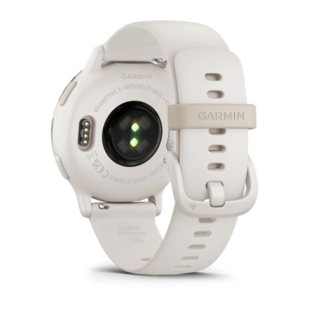 Garmin VIVOACTIVE 5 цвета слоновой кости с золотистым безелем и силиконовым ремешком Garmin VIVOACTIVE 5 цвета слоновой кости с золотистым безелем и силиконовым ремешком