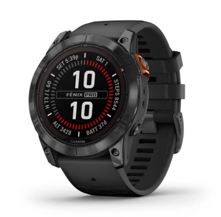 Garmin FENIX  7X Pro Solar Edition серый корпус и черным ремешком Garmin FENIX  7X Pro Solar Edition серый корпус и черным ремешком