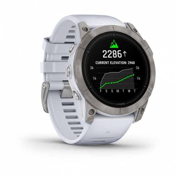 Garmin EPIX PRO (Gen 2) Sapphire Edition 51 мм, титановый белый, DLC, белый силиконовый ремешок Garmin EPIX PRO (Gen 2) Sapphire Edition 51 мм, титановый белый, DLC, белый силиконовый ремешок