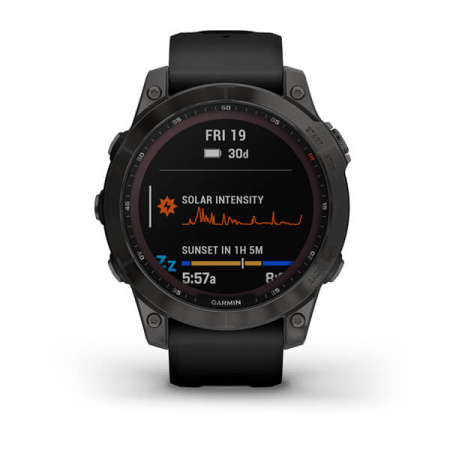 Garmin FENIX 7 Sapphire Solar титановый черный DLC с черным ремешком