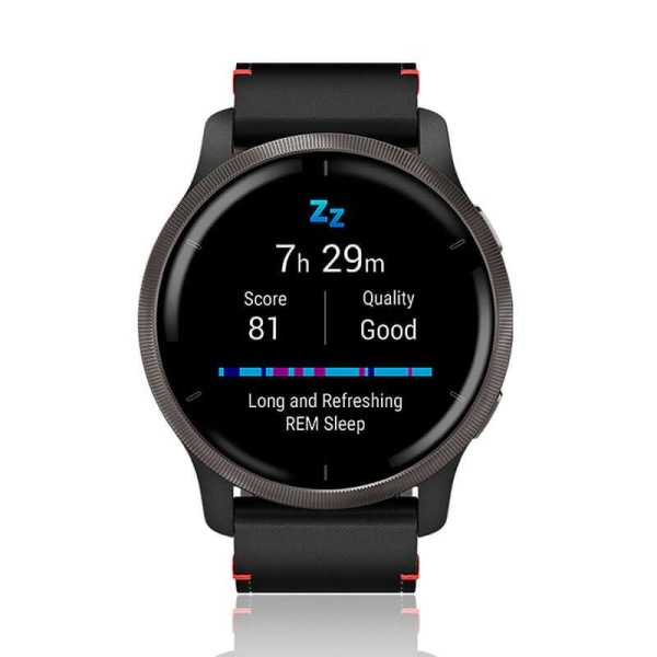 Garmin VENU 2 черные с серым безелем и кожаным ремешком Garmin VENU 2 черные с серым безелем и кожаным ремешком