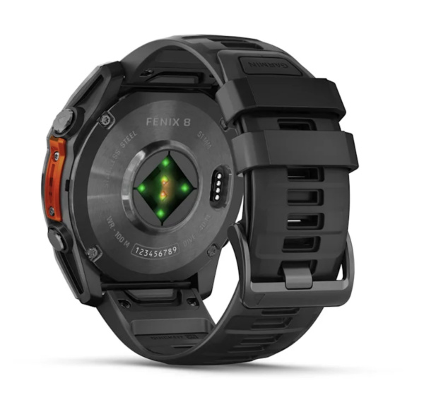 Garmin Fenix 8, 51 мм, AMOLED, Slate Gray with black силиконовый ремешок Garmin Fenix 8, 51 мм, AMOLED, Slate Gray with black силиконовый ремешок