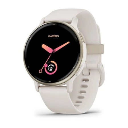 Garmin VIVOACTIVE 5 цвета слоновой кости с золотистым безелем и силиконовым ремешком Garmin VIVOACTIVE 5 цвета слоновой кости с золотистым безелем и силиконовым ремешком