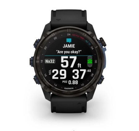 Garmin DESCENT MK3i  Cерый DLC из титана с черным силиконовым ремешком 51 mm