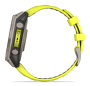 Garmin Fenix 8, 47 мм, Solar, Sapphire Titanium with AMP yellow/graphite, силиконовый ремешок