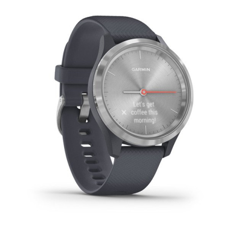 Garmin  VIVOMOVE 3S серебристый циферблат с гранитно-синим ремешком Garmin  VIVOMOVE 3S серебристый циферблат с гранитно-синим ремешком
